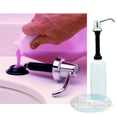 Bobrick Sink Mounted 34oz
liquid Soap dispenser SSteel
4&quot; Spout Lgth