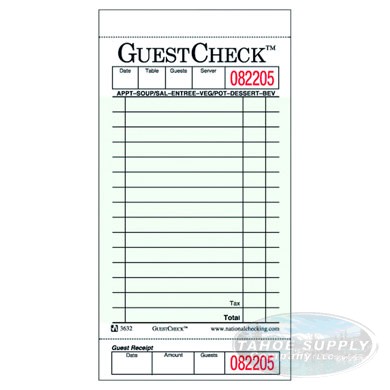 Guest Checks 1-part cs/2500