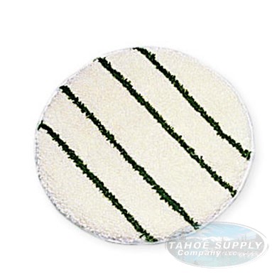 Carpet Bonnet 17&quot; Pad Green Stripe 6/cs