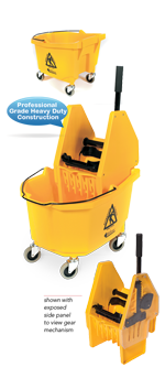 Delamo 35qt Mop Bucket  w/Wringer Downpress Yellow