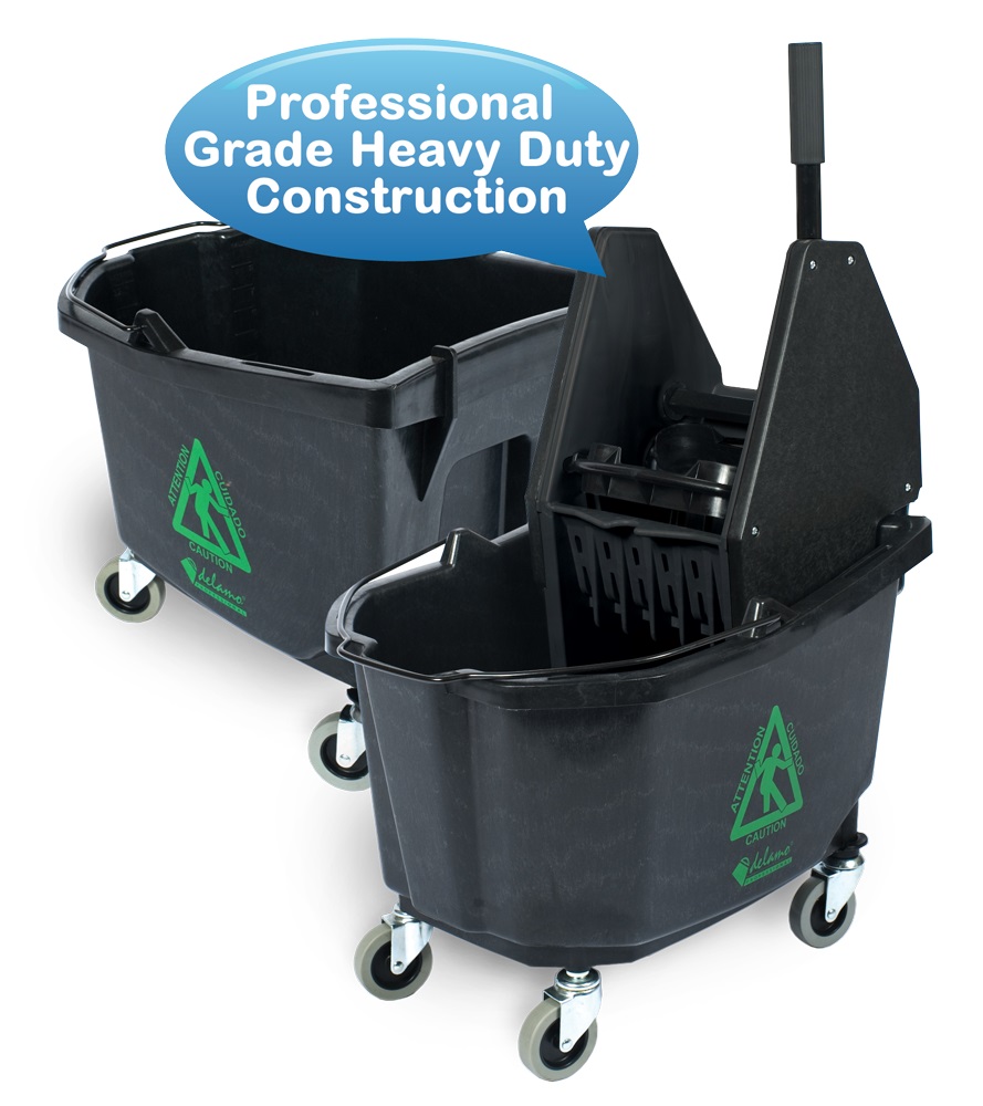 Delamo 35qt Mop Bucket 
w/Downpress Wringer 
*Made from Recycled Material*