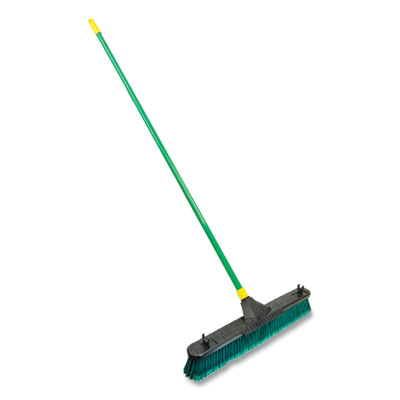24&quot; Multisurface Pushbroom w/  Scraper Block &amp; Steel Handle