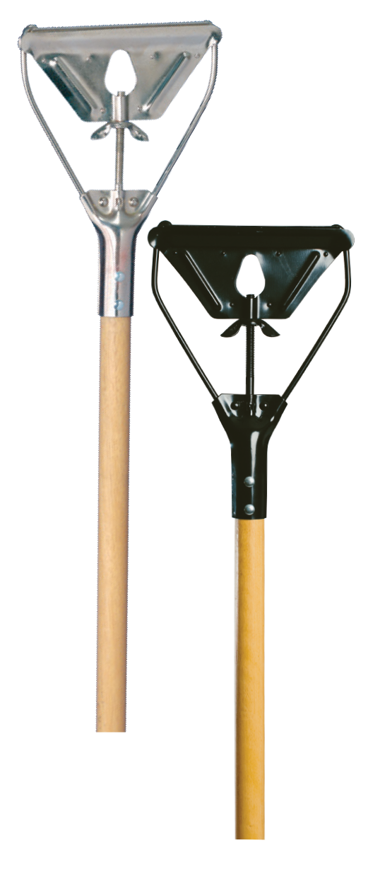 Wood Mop Handle Quick-Change  w/ Metal Head