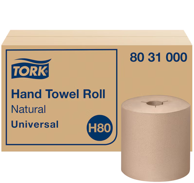 Tork GSC Hand Towel Roll,  Notched,  1-Ply, Nat Brown, 