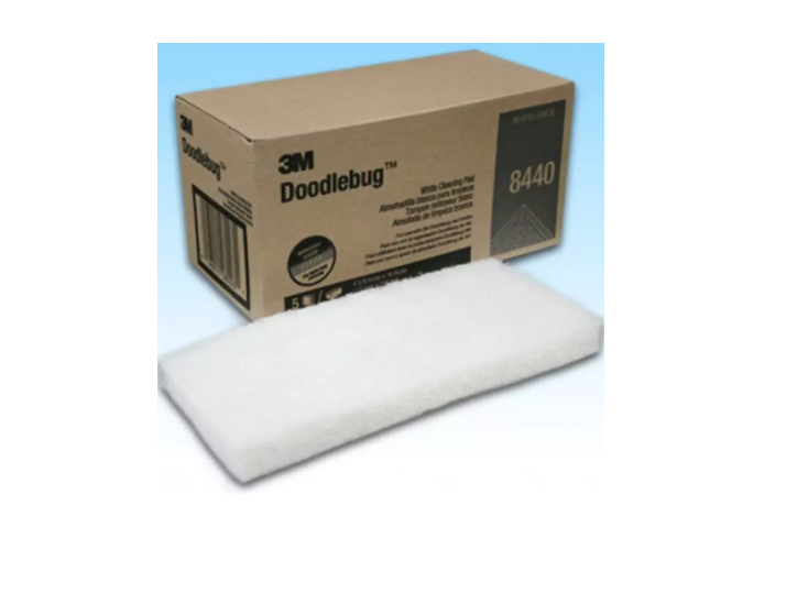 3M Doodlebug White Utility Pad 8440, 4-5/8&quot; x 10&quot; 5/Box,  