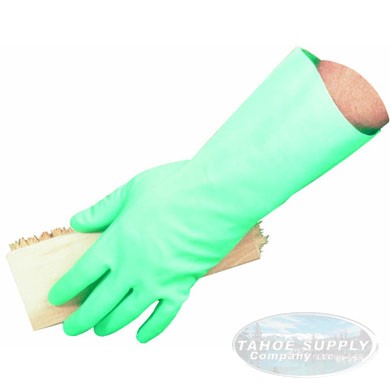 Nitrile Gloves Green Flock Lined Large - pair