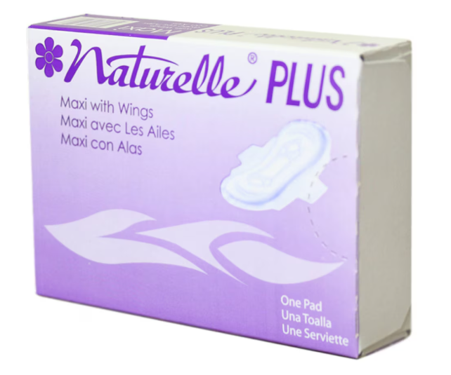 Naturelle Maxi Pads Plus, #4  with Wings, 250 Individually 