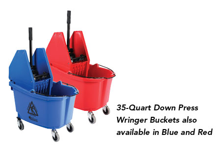 Delamo 35qt Red Mop Bucket  w/Wringer Downpress