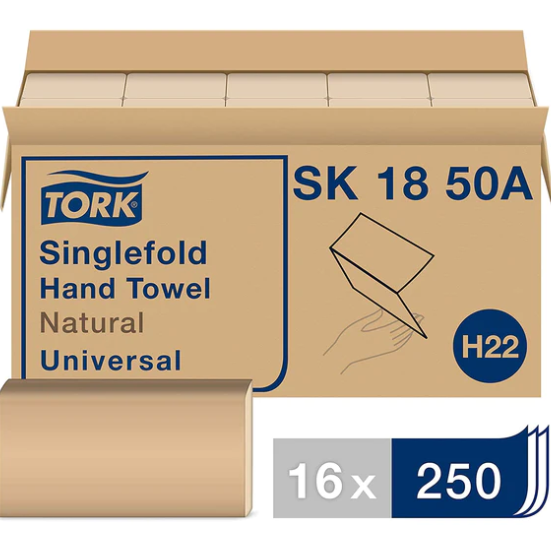 Tork Singlefold Towels Natural  16/250 EcoLogo Certified H22