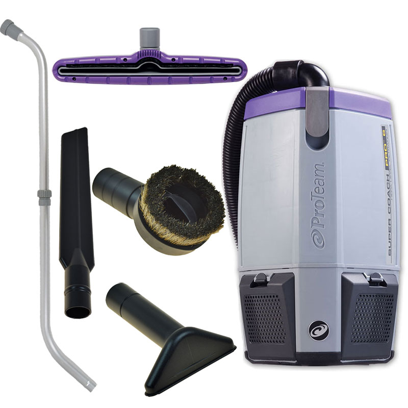 ProTeam Super Coach Pro 6qt  Backpack Vacuum w/Tool Kit 