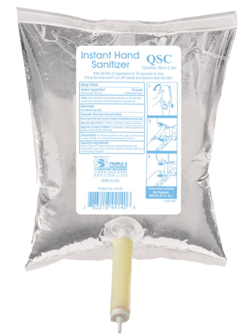 SSS Instant Hand Sanitizer,  800 mL, 12/cs