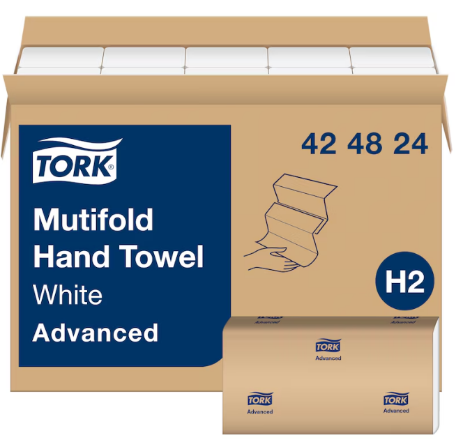Tork Advanced Multifold Hand  Towel, 1-Ply, 9 x 9.5, White, 